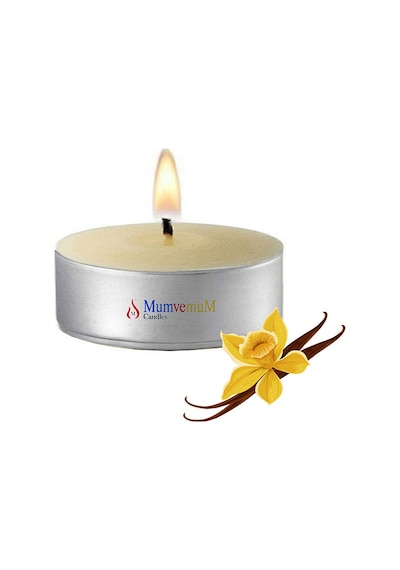 100 Lu Vanilya Kokulu Tealight Mum Beyaz