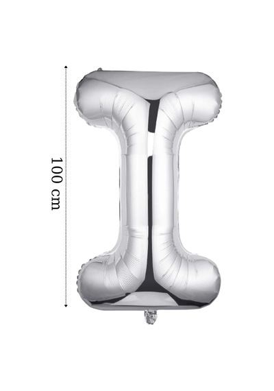 Folyo Balon I Harfi Helyum Balon 100 Cm Gümüş Renk - I Harf Balon - Harf Folyo Silver Balon Çok Renkli
