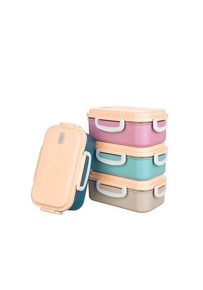 Aura 2 Bölmeli Akıllı Isıtmalı Çelik Öğle Yemeği Kabı Lunch Box Turkuaz