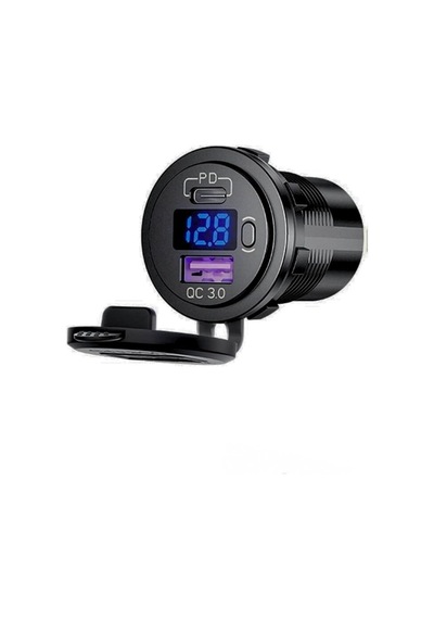 Shuıvan Usb Type C Girişi Kapaklı Voltmetre İphone Şarj Söketi - Anahtarlı-1746