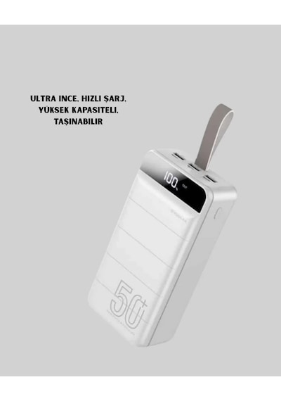 Lightning Ve Type-c Girişli 50000mah Powerbank Beyaz 34192306
