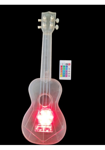 Şeffaf Soprano Uzaktan Kumandalı Ledli Ukulele