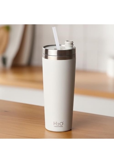 Gri Paslanmaz Çelik Pipetli Termos Kupa - 660 Ml Büyük Boy Venti - Sıcak Ve Soğuk Tutan Mug - Araç Ve Ofis Tipi Diğer