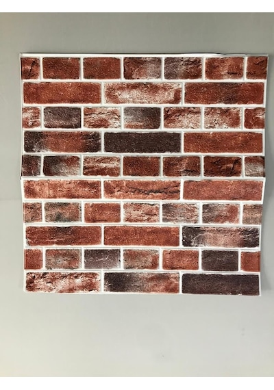 70x70cm 1 Adet Kendinden Yapışkanlı Çok Renkli Taş Tuğla Desen Salon Ofis Duvar Kağıdı Paneli Nw149