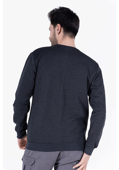 2 İplik Bisiklet Yaka Sweatshirt Antrasit Melanj
