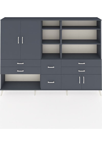 Arges Dolap 10 Raflı 6 Çekmeceli 4 Kapaklı 220x30x163 Antrasit-antrasit Antrasit - Antrasit Arges Dolap 10 Raflı 6 Çekmeceli 4 Kapaklı 220x30x163 Antrasit-antrasit Antrasit - Antrasit