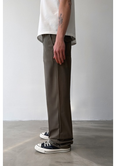 Flaw Casual Regular Fit Paraşüt Kumaş Pantolon-29637 Haki