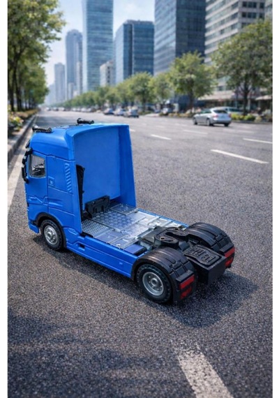 Işıklı Sesli Pilli Metal Çek Bırak Renault Tır - Js1125s Mavi Mavİ
