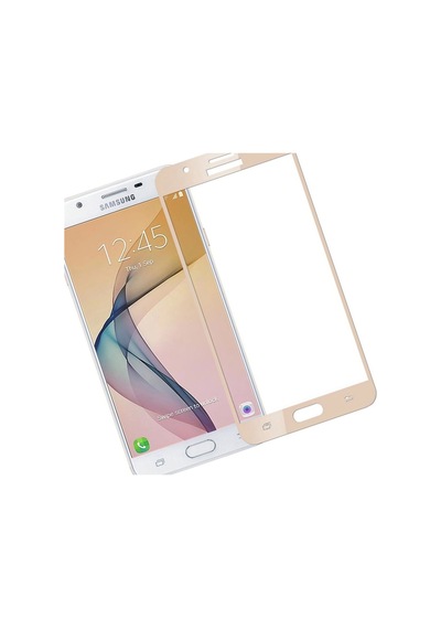 Samsung Uyumlu Galaxy J7 Prime Gold Tam Kaplayan Ekran Koruyucu Cam