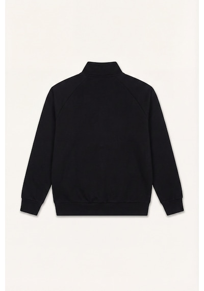 Defacto Boxy Fit Dik Yaka Baskılı İçi Yumuşak Tüylü Cepli Fermuarlı Sweatshirt Hırka E1367ax26aubk81 Siyah-bk81