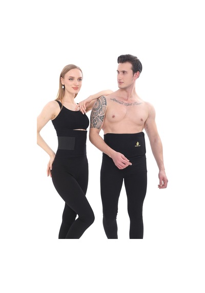 Sh Mağazacılık Unisex Termal Terleten  Siyah  Bel Korse Kemer Siyah