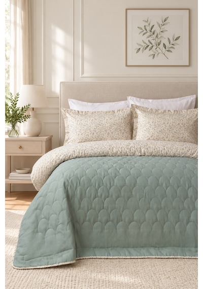 Summer Pike Comforter Set Sandy Tek Kişilik Yeşil Yeşil