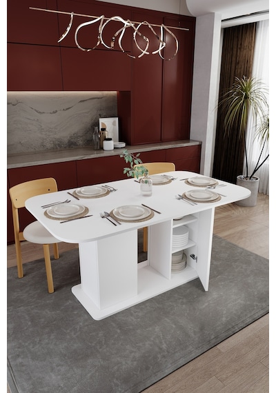 Modern Dolaplı 6 Kişilik Mutfak Yemek Masası %100 Mdf Mutfak Yemek Odası Masası Ym06 Beyaz Modern Dolaplı 6 Kişilik Mutfak Yemek Masası %100 Mdf Mutfak Yemek Odası Masası Ym06 Beyaz