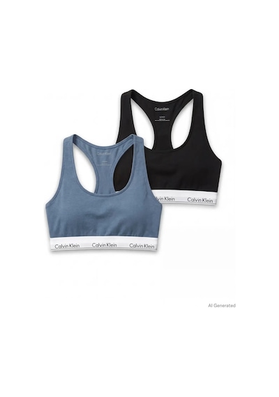 Calvin Klein Bralette 2pk Mavi-siyah 2li Paket Sporcu Sütyeni