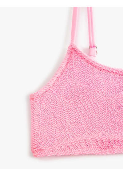 Koton Dokulu Bikini Üstü İnce Askılı Pedli Pembe 4sak10153mm Gül