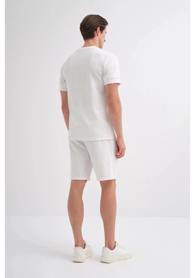 Cazador Polo Yaka Regular Fit Örme Dokulu Tişört 4207 Ekru