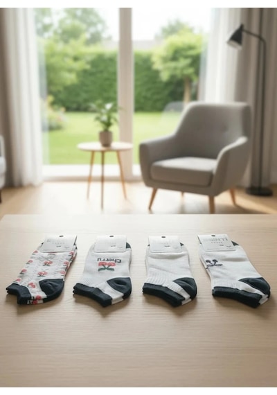 Efemicgiyimstore Kiraz Desenli Beyaz Dikişsiz Burun Penye Bayan Patik Çorap 12'li Paket Çok Renkli Efemicgiyimstore Kiraz Desenli Beyaz Dikişsiz Burun Penye Bayan Patik Çorap 12'li Paket Çok Renkli