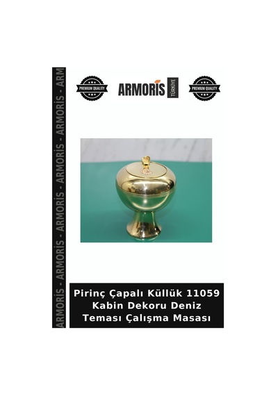 Pirinç Çapalı Küllük 11059 Kabin Dekoru Deniz Teması Çalışma Masası