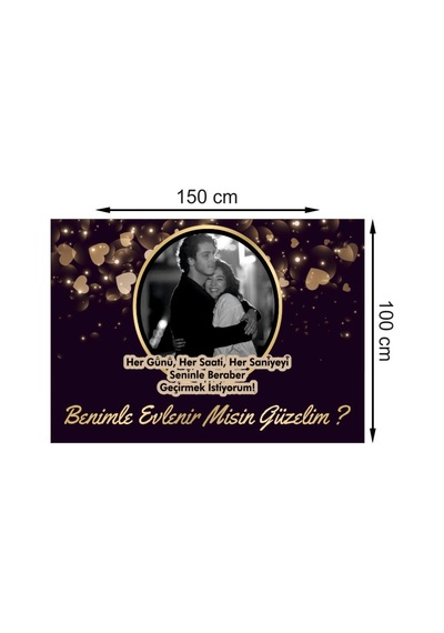 Alternatifbaski Kişiye Özel 100X150 Cm Evlenme Teklifi Afiş Branda Baskı