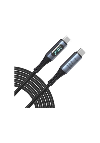 240w Usb 4.0 Kablosu, Led Ekranlı, Tunderbolt 40gbps 8k 60hz Pd Tip C Kablosu, Usb C - Usb C Erkek - Erkek Kablo Kablosu Bilgisayar Type-c Laptop Pad Hub İçin 1 Metre Zr850