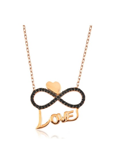 Gümüş Kalpli Sonsuzluk Love Kadın Kolye (506451803)