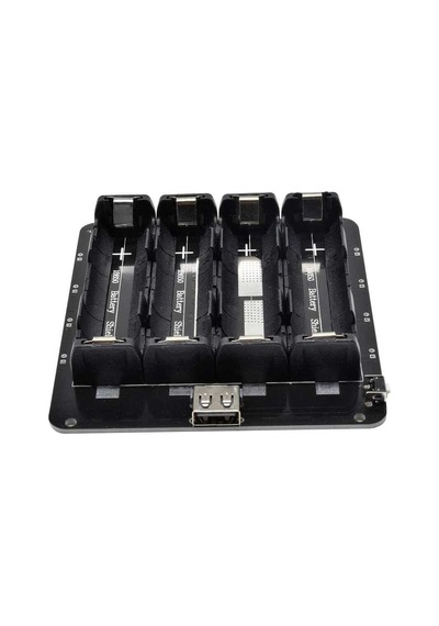 4'Lü Anahtarlı 18650 Lityum Pil Yuvası V8 Mikro Usb