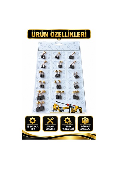 Matkap Kömürü Seti 16 Parça Tamir Ve Tadilat