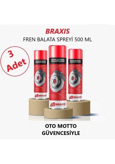 OTO MOTTO Braxıs Fren Balata Spreyi Braxis 500 ML 3 Adet