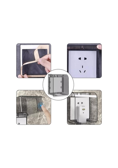 Su Geçirmez Priz Kapağı Şalter Koruyucu Kapak Yapıştırıcı Türü Koruma Kapakları Şalter 11,9 X 10,5 X 7,3 Cm Tip 86 Priz, Banyo, Mutfak, Yatak Odası İçin