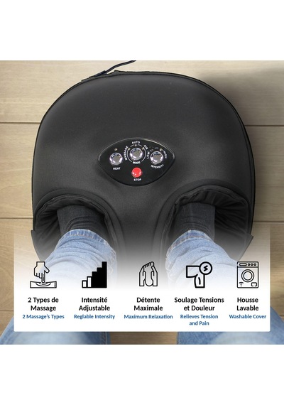 Fıshtec Elektrikli Cihaz - Shiatsu Masaj Ayakları - Isıtma Hava Basıncı - Siyah