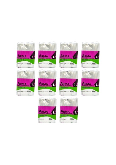 Naksan Arma Şeffaf Naylon 4'lük 28 x 45 CM. Bakkaliye Poşeti Torbası - 1 KG. - Ort. 115 Adet - 10 Paket
