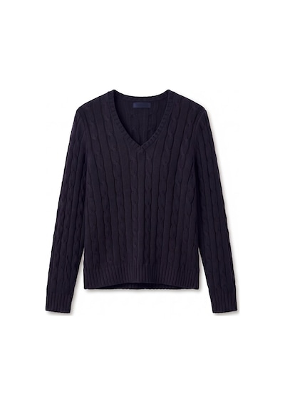 LTB Slim Fit V Yaka Triko Lacivert Kazak