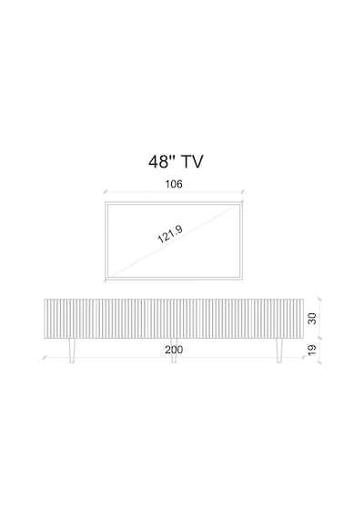 Capella Country Beyaz Mdf 5 Kapak Duvara Monte 200 Cm Tv Ünitesi