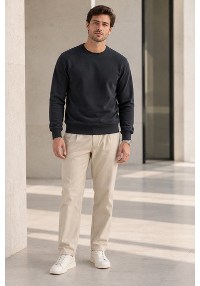 Polo State Erkek 2 Li Set Bisiklet Yaka Basic Sweatshirt Antrasit & Lacivert