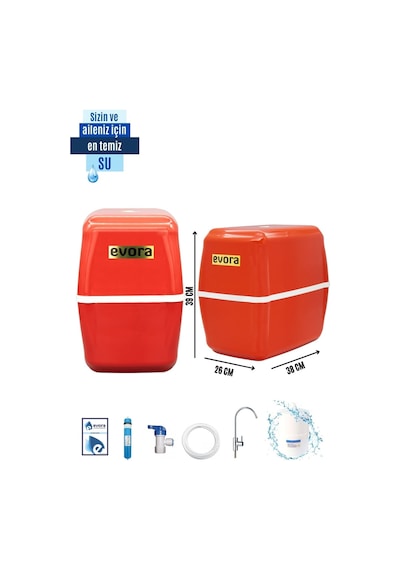 5 Aşamalı 10 Lt Kapalı Oval Kasa Pompasız Su Arıtma Cihazı