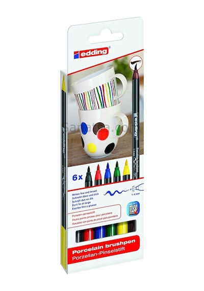 Edding 4200 Porselen Kalemi Standart Renkler  6'lı
