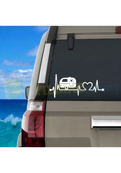 Karavan Kalp Ritim Atışı Oto Sticker Yapıştırma Etiket Çıkartma