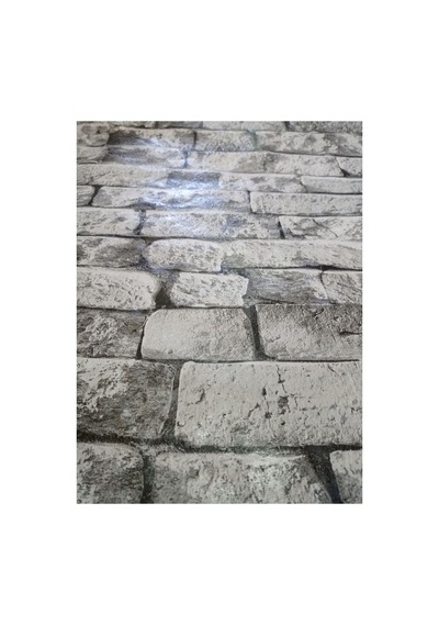 Üç Boyutlu Taş Desenli Duvar Kağıdı 53 Cm Genişliğinde 10 Metre Uzunluğunda Dır Gri