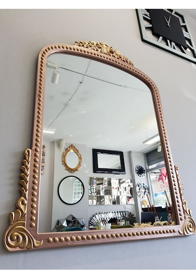 Ayna Denizi Lady Copper Gold Model Rose Gold Altın Renk Dekoratif Ayna Altın