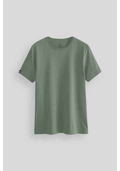 Tommy Life Açık Yeşil Erkek Basic Kısa Kol Standart Kalıp O Yaka T-shirt - 87911 CAMEL