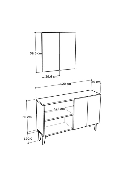 Ka1244ag Duma Konsol Antrasit-gold 120cm Antrasit - Gold