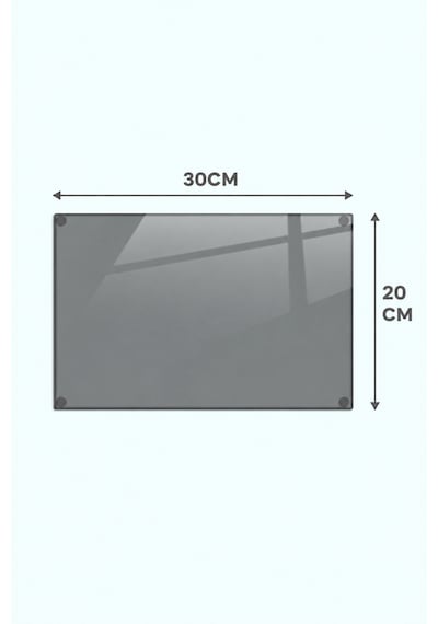 Gökçeoğlu Cam Kesme Tahtası Füme - Cam Kesme Tablası 20cm X 30cm Siyah