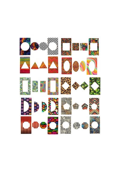 Montessori Ahşap Bultak Dr Seguin Geometrik Plakalar Şekil Desen Eşleştirme Seti 40 Parça 3+ 6x10 Cm