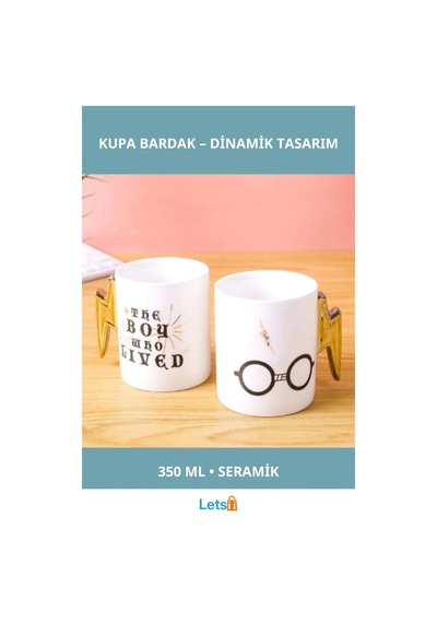 Şimşek Tasarımlı Seramik Kupa Bardak 350 Ml Çok Renkli