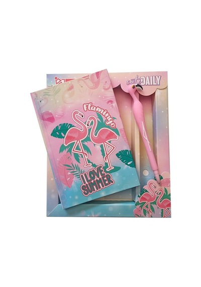 Hatıra Defteri Kilitli Kız Modeli Günlük Defteri Flamingo Hediye Kutulu 80 Yaprak Çizgili 1 Adet I Love Summer