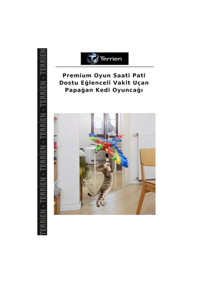 Premium Oyun Saati Pati Dostu Eğlenceli Vakit Uçan Papağan Kedi Oyuncağı