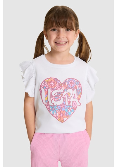 U.s. Polo Assn. Kız Çocuk Beyaz Tişört 50325657-vr013