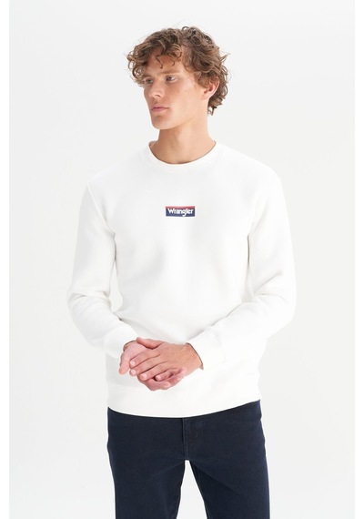 Wrangler Erkek Mid Logo Sweatshirt Off White Çok Renkli