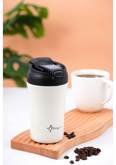 Penguen-3046 Beyaz Mug Termos 400ml Beyaz