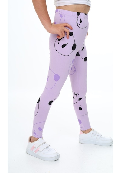 Toontoy Kids Toontoy Kız Çocuk Baskılı Tayt Lila